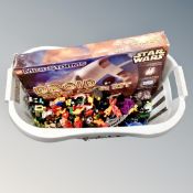 A basket of Lego bionicals together with Star Wars Mind Storms Droid developer kit, boxed.