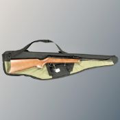 A BSA Meteor .22 air rifle in carry bag.