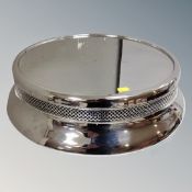 A contemporary metal cake stand, diameter 40 cm.