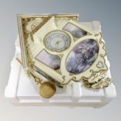 A Bradford Editions Thomas Kinkades lamplight bridge cuckoo clock