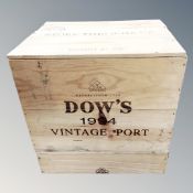 A sealed wooden crate of Dow's 1994 vintage port (12 bottles)