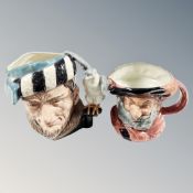Two Royal Doulton character jugs - Falstaff and the Falconer