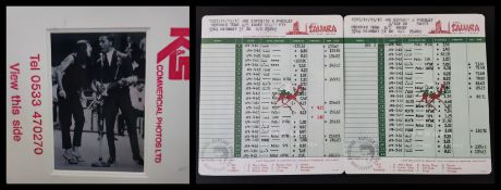 A 35mm negative of Tina and Ike Turner on stage and 2 phone bills for Elvis Presley for his stay at