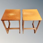 A pair of teak occasional tables