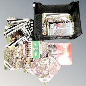 A crate of 1970's Newcastle United match day programmes including 1976 cup final,
