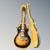 A Richwood electric guitar in hard carry case.