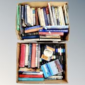 Two boxes of hard and soft backed books of Nautical interest