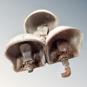 Three vintage Dawsons of Settle cast iron cattle water troughs