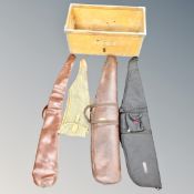 A crate containing four 20th century and later gun cases.