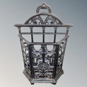 A cast iron stick stand.