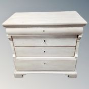 A 19th century painted pine four drawer chest
