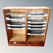 A 20th century shutter fronted office cabinet