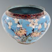 A Japanese cloisonne enamel jardiniere, internal diameter 22 cm.
