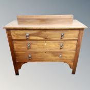 An Edwardian satinwood three drawer chest