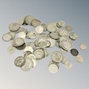 A collection of pre-1947 silver coins CONDITION REPORT: 410g