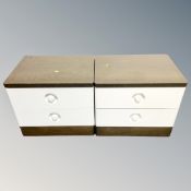A pair of mid century Stag two-tone bedside chests