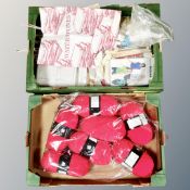 Two boxes of knitting accessories,