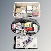 A box and crate of assorted DVD's and CD's,