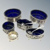 A group of Georgian and later silver condiments and spoons