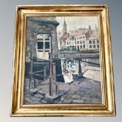 S Ryder : Path by a canal, oil on canvas