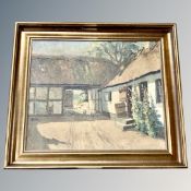 Danish School : Courtyard, oil on canvas