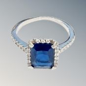 A sterling silver stone set cluster ring