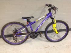 A Carrera Luna front suspension child's mountain bike.