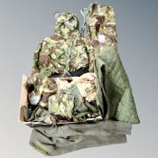 Two boxes containing a quantity of DPM military clothing.