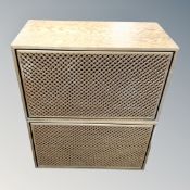 A pair of James B. Lansing type L77 lancer speakers.