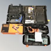 A Black and Decker 350W electric file together with a Black and Decker reciprocating saw,