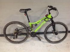 An Apollo Gradient full suspension mountain bike.