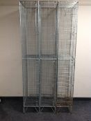 Three wire metal twin lockers.