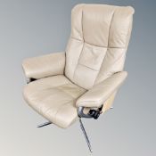 A Stressless reclining armchair.