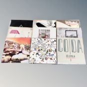 Nine vinyl records by Led Zeppelin and Pink Floyd