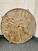 A Continental cast iron clock dial, 'Marchal A Montmedy', diameter 150 cm.