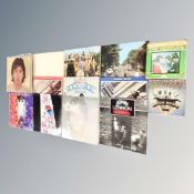 A box of vinyl records to include LPs and 7