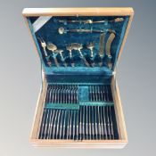 An oriental canteen of brass cutlery