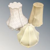 Three vintage lamp shades