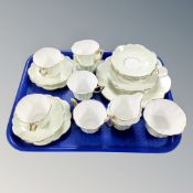 A twenty-one piece Harrowby bone china tea service