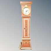 A Scandinavian painted longcase clock with pendulum and weights