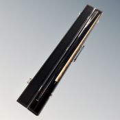 Two piece BSE Ronnie O'Sullivan snooker cue in case