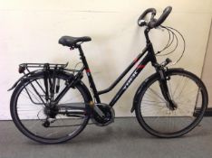 A Trek T80 lady's touring bike (rear wheel locked)