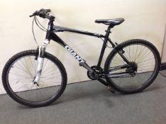 A Giant Revel front suspension mountain bike