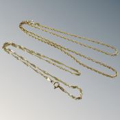 Two silver gilt chains