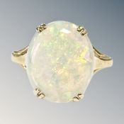 A 9ct gold opal ring CONDITION REPORT: Opal (Af).