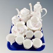 A tray of thirty one pieces of Royal Albert All seasons tea china