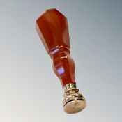 A 19th century agate and gold seal