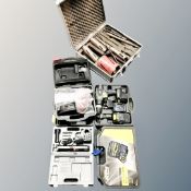 A box of Xtreme challenge drill bit set, workshop sander, Richmond screw driver,