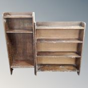 Two sets of 20th century oak bookshelves