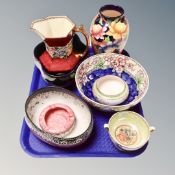 A tray of eight pieces of Maling china